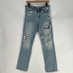 Ksubi Distressed Light Blue Denim Midnight & Dusted Boyfriend Jeans Size‎ 26